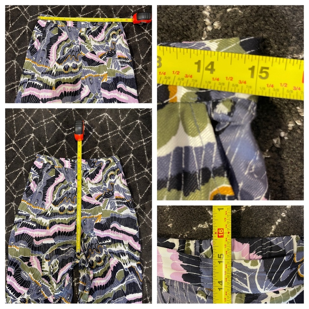 Anthropologie Abstract Trouser Wide Leg Flowy Resort-Wear - Picture 4 of 8